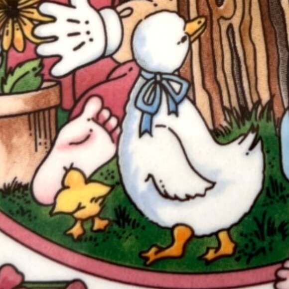 Vtg 1989 WATKINS Country Kids "Springs Fancy" Ceramic Recipe Pie Plate 10.75" D - Picture 10 of 16